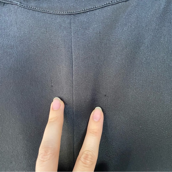 Alice + Olivia Black Wide Leg Dress Pants Size 8 Satin Stretch Waist Altered * - Picture 15 of 15